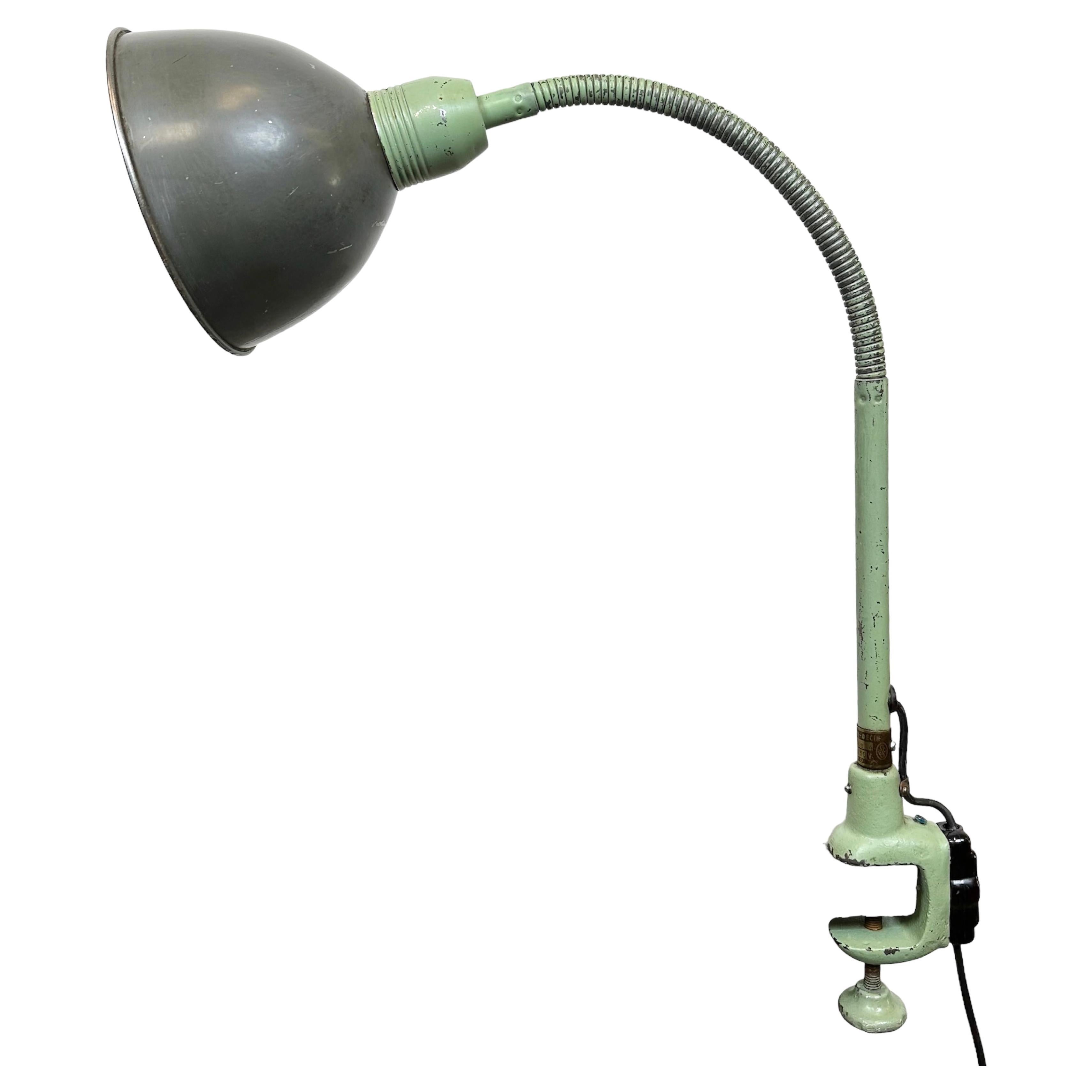 Industrial Gooseneck Table Lamp from Instala Děčín, 1960s For Sale