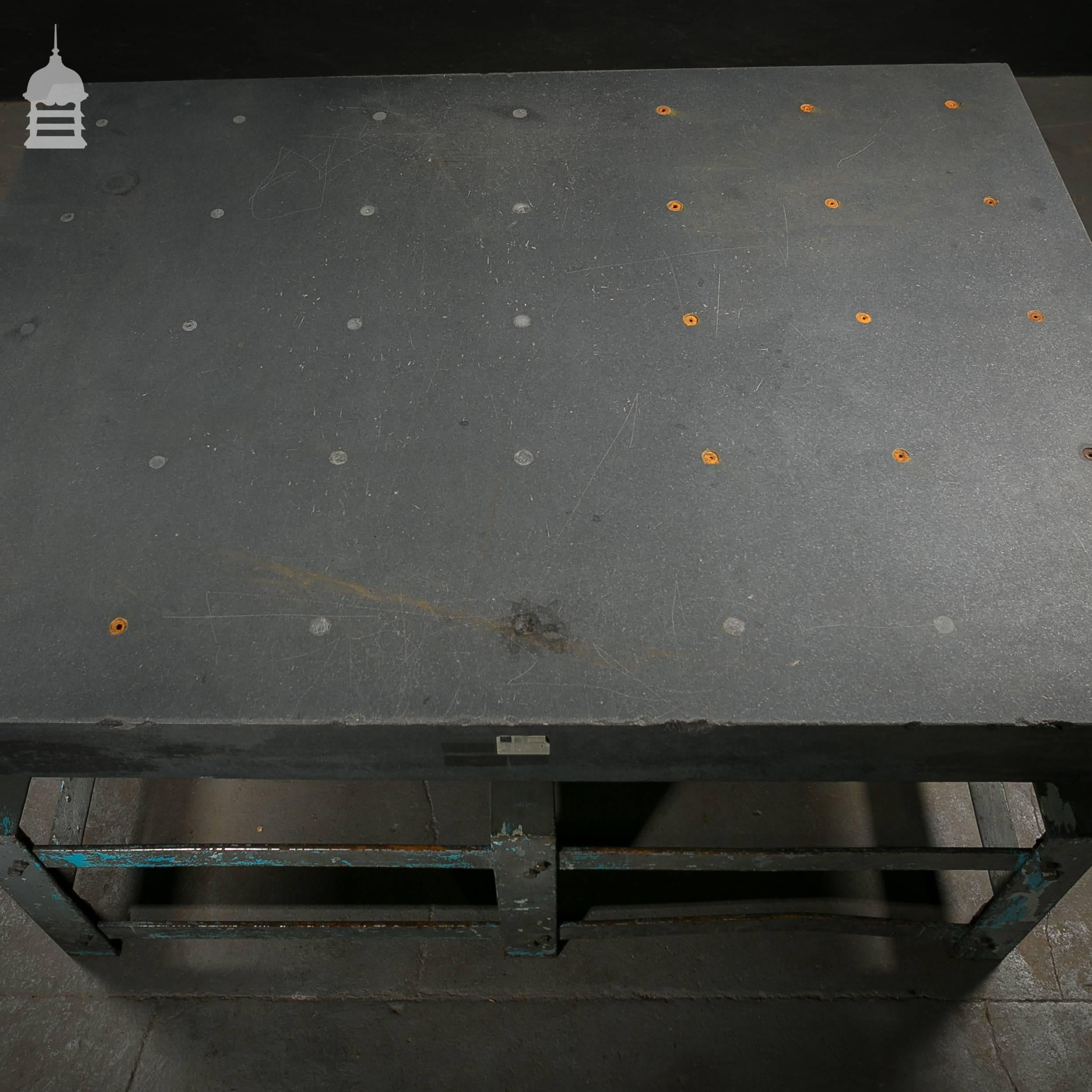 Industrial Granite Topped Machine Table with Steel Base For Sale 3