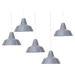 Industrial Gray Enameled Metal Factory Pendant Lamps