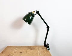 Verstellbare Tischlampe im Industrial-Stil mit grüner Emaille, 1960er Jahre