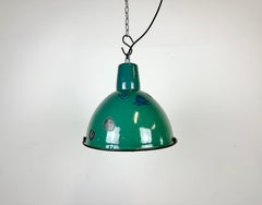 Industrial Green Enamel Factory Lamp, 1960s