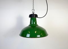 Industrial Green Enamel Factory Pendant Lamp, 1960s