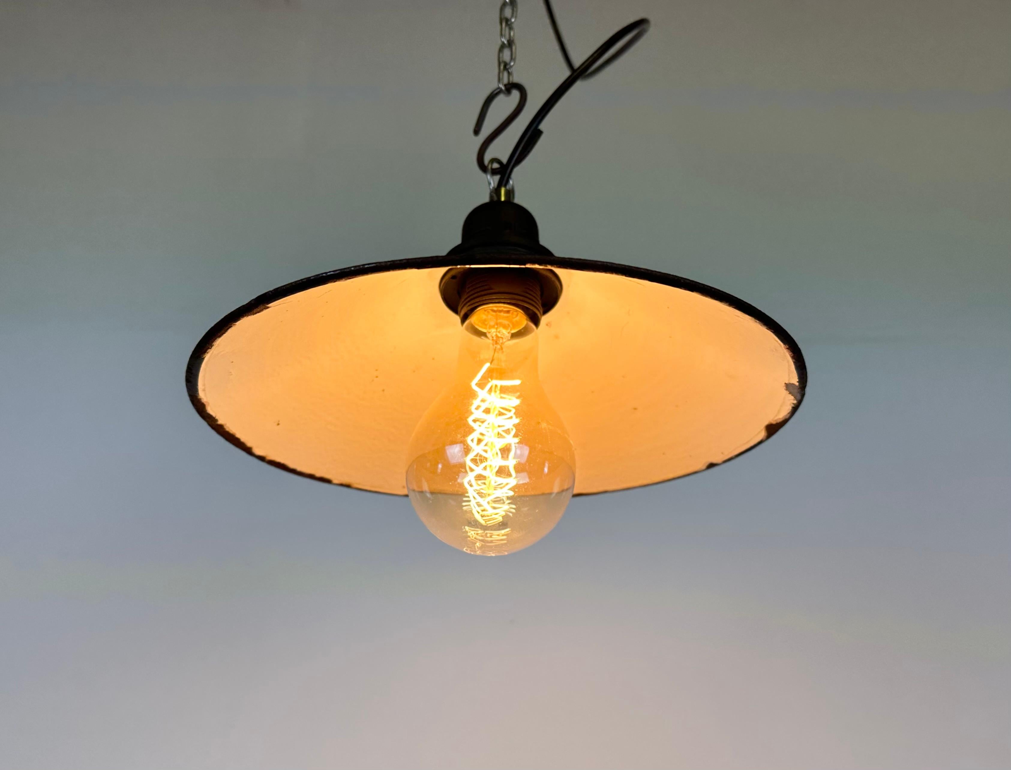 Industrial Green Enamel Factory Pendant Lamp, 1960s For Sale 2