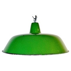 Industrial Green Enamel Factory Pendant Lamp, 1960s