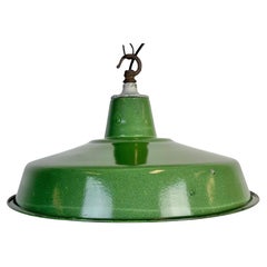 Industrial Green Enamel Factory Pendant Lamp, 1960s