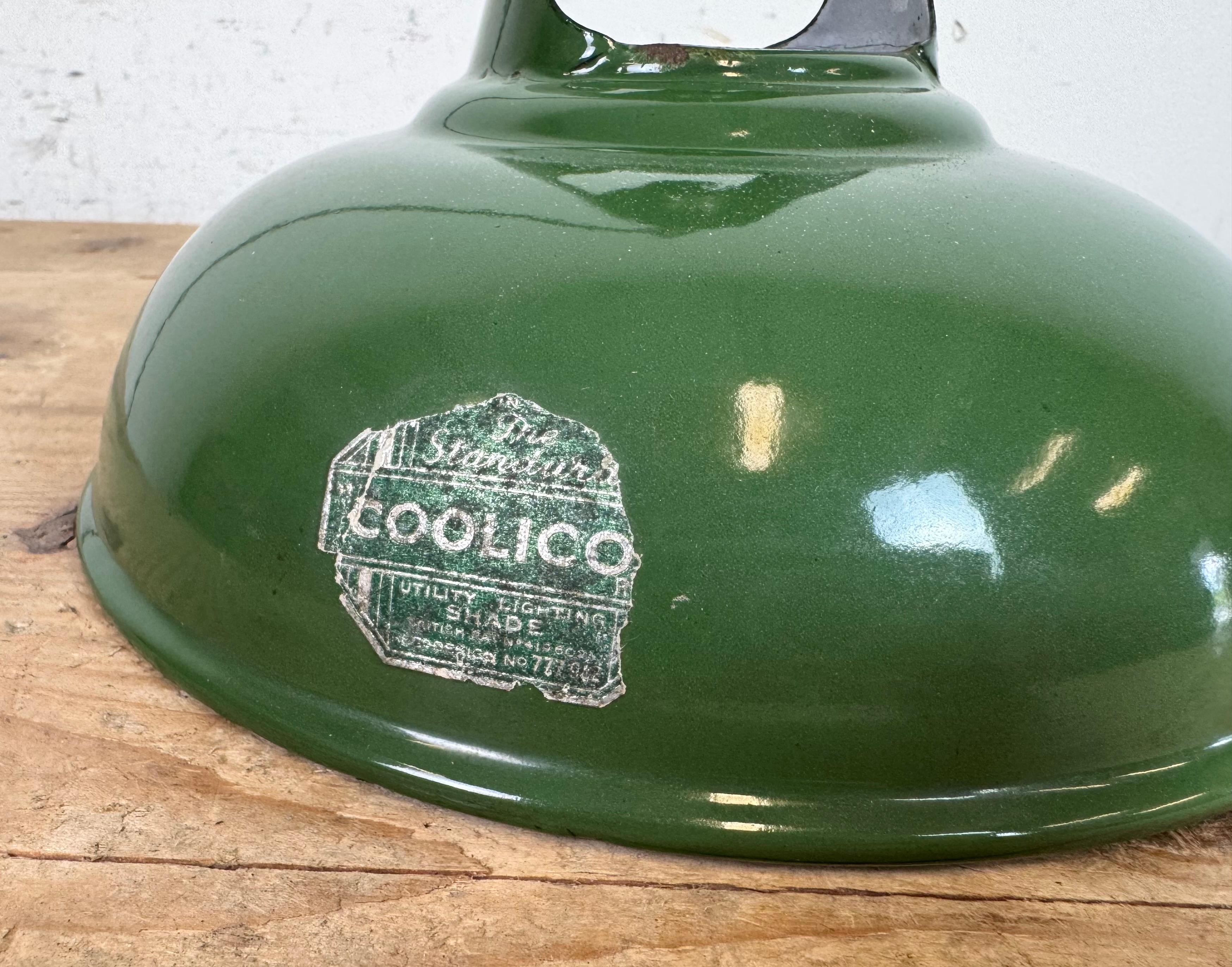 Industrial Green Enamel Factory Pendant Lamp from Coolicon, 1950s For Sale 10