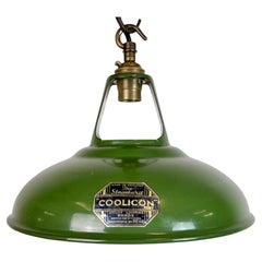 Industrial Green Enamel Factory Pendant Lamp from Coolicon, 1950s