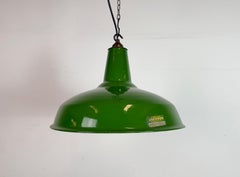 Industrial Green Enamel Factory Pendant Lamp from Jackson Electrical Co., 1960s