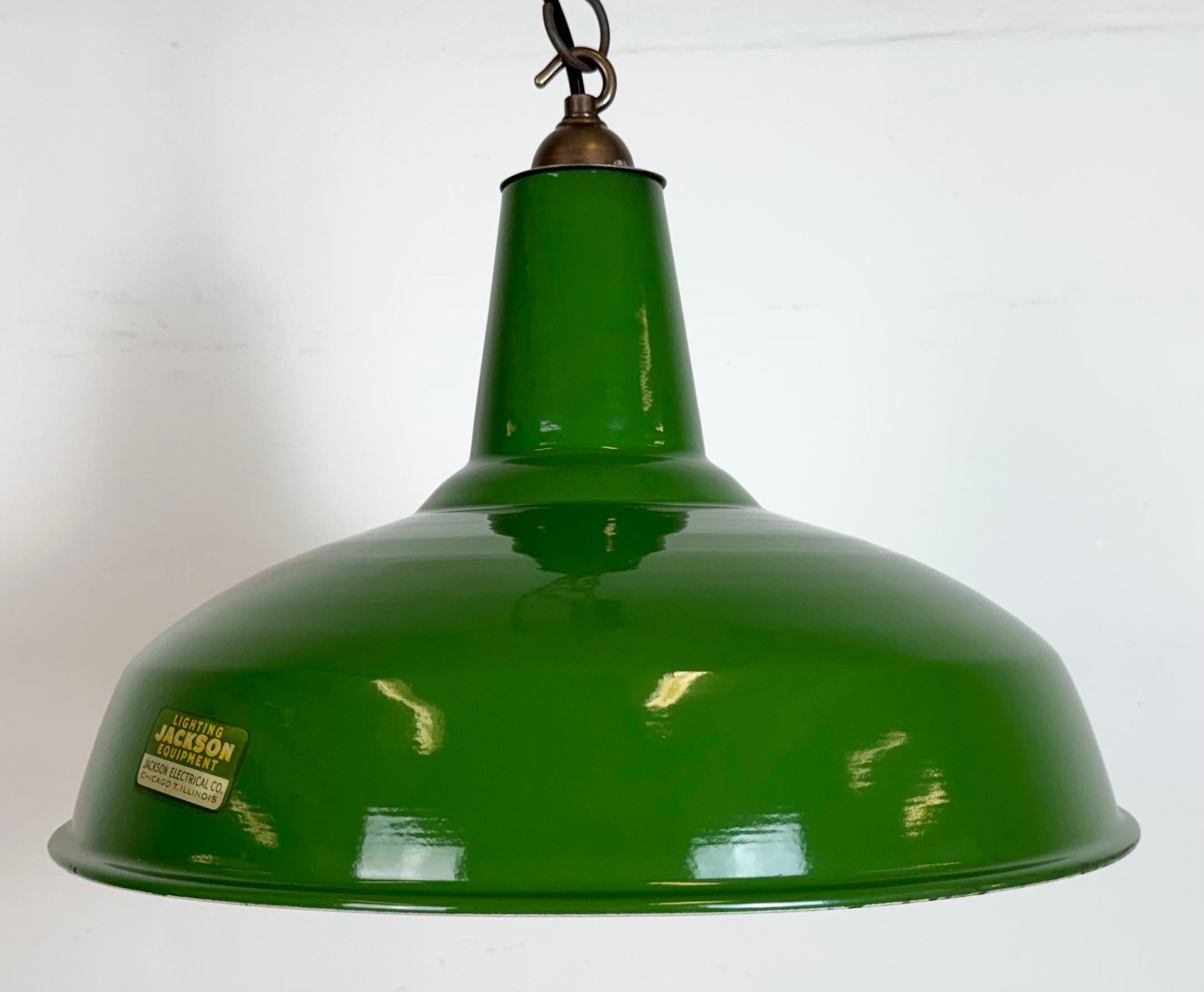 XX secolo Lampada a sospensione industriale Greene & Greene Factory di Jackson Electrical Co. in vendita