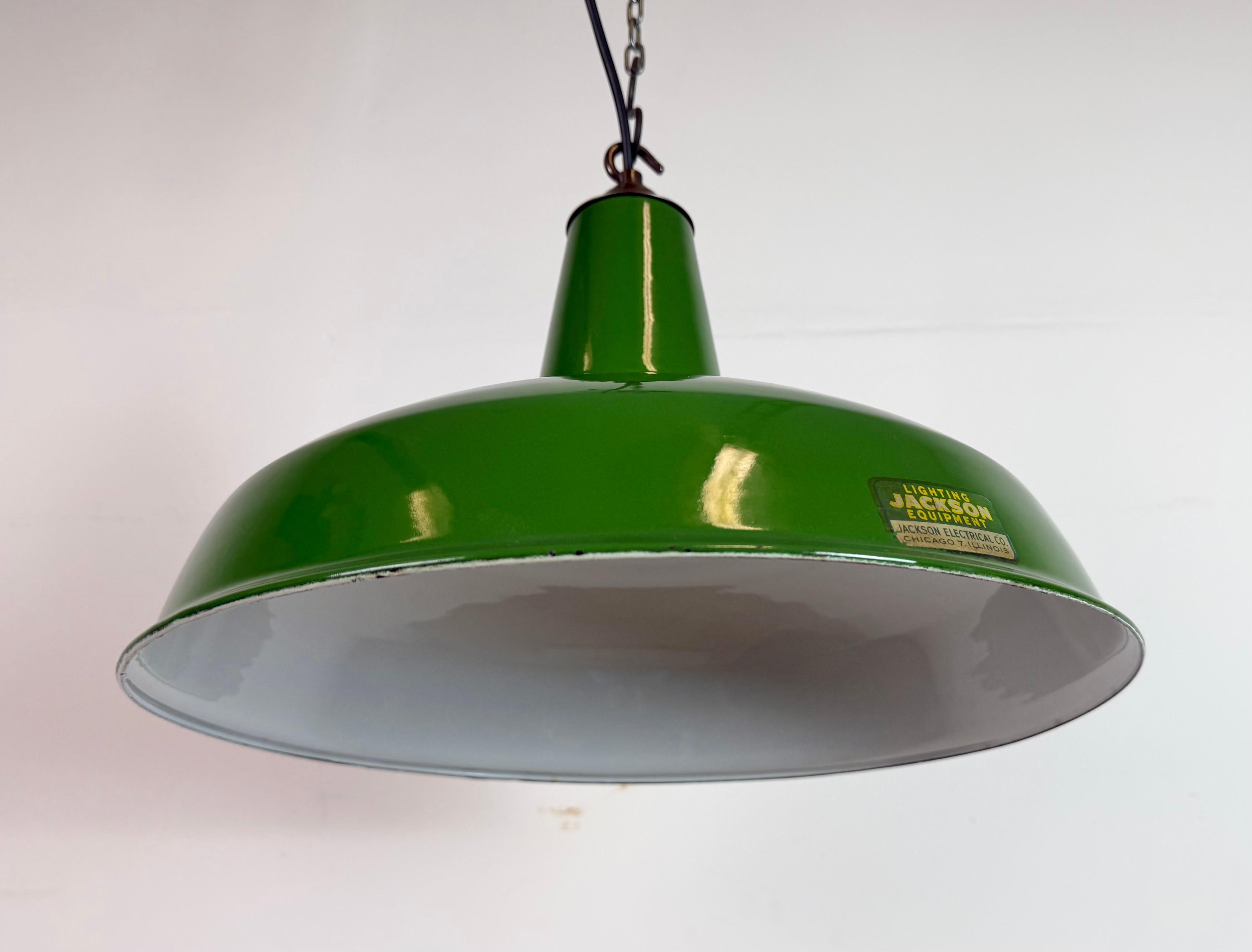 XX secolo Lampada a sospensione industriale Greene & Greene Factory di Jackson Electrical Co. in vendita