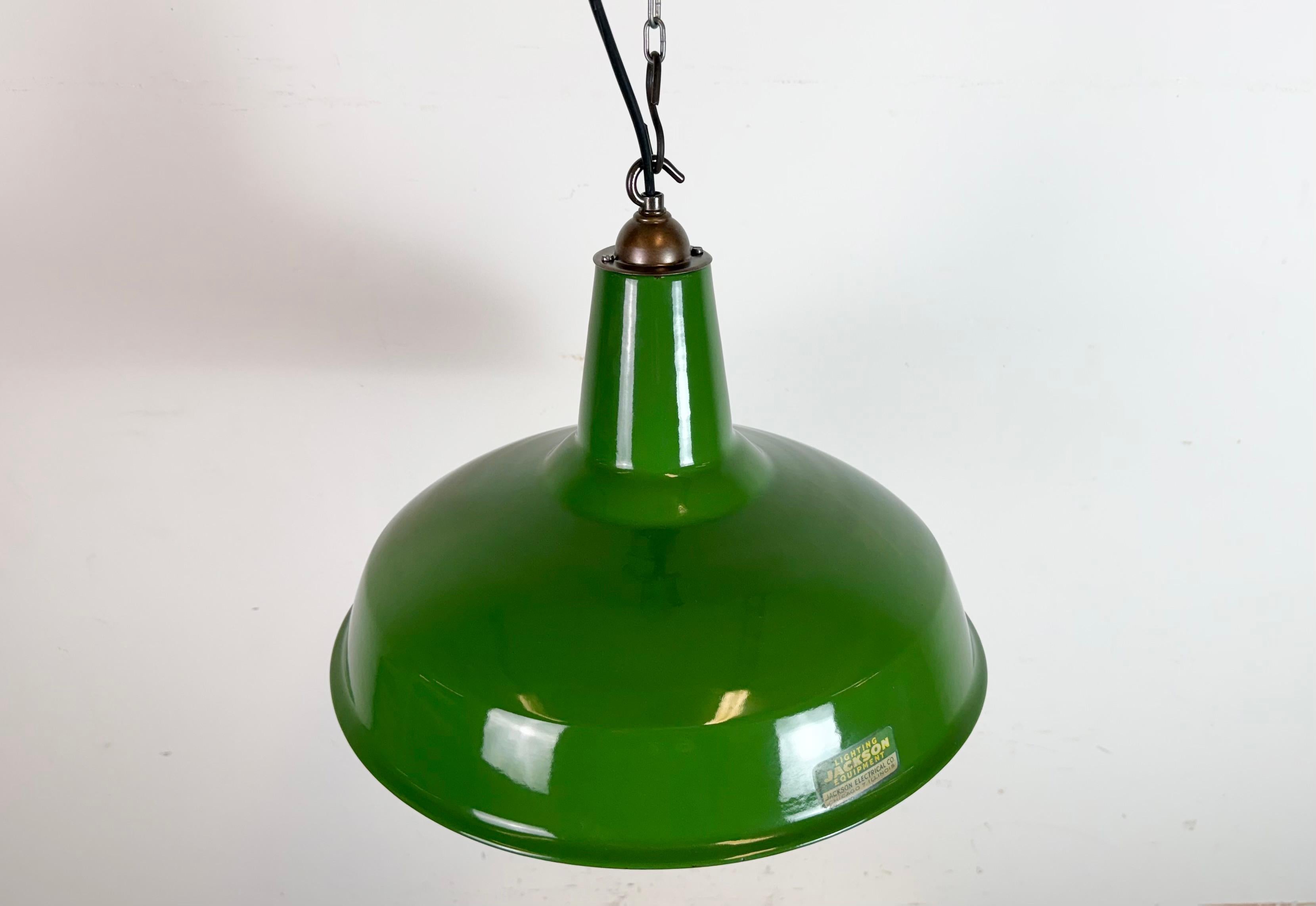 Ottone Lampada a sospensione industriale Greene & Greene Factory di Jackson Electrical Co. in vendita