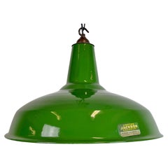 Industrielle Pendelleuchte aus grüner Emaille von Jackson Electrical Co. aus den 1960er Jahren