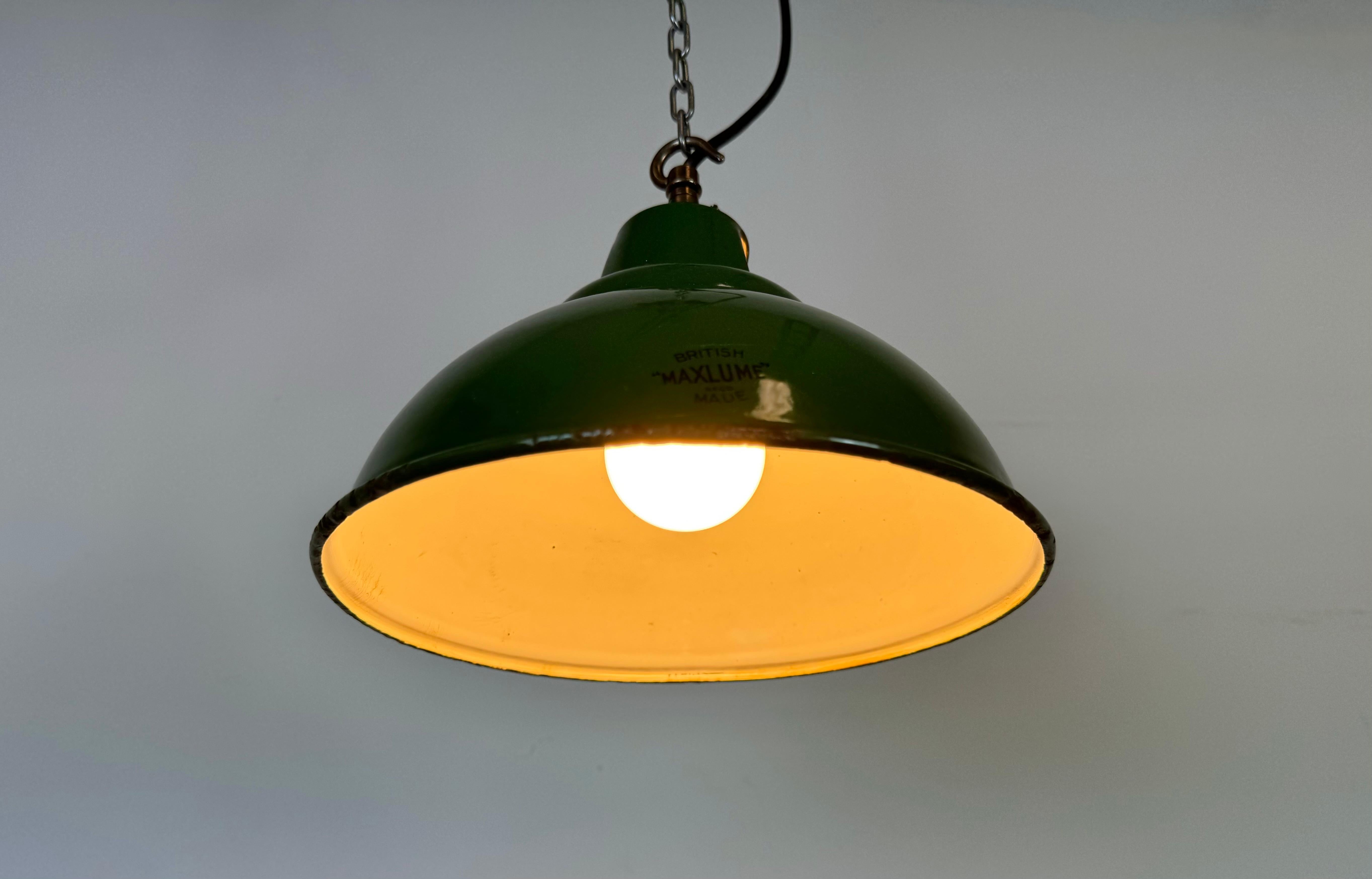 Lampada a sospensione industriale Greene & Greene Factory di Maxlume, anni '60 in vendita 5