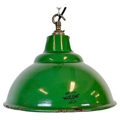 Industrial Green Enamel Factory Pendant Lamp from Maxlume, 1960s