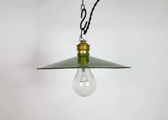 Lampada industriale con smalto verde, anni '30