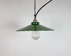 Industrial Green Enamel Light, 1950s