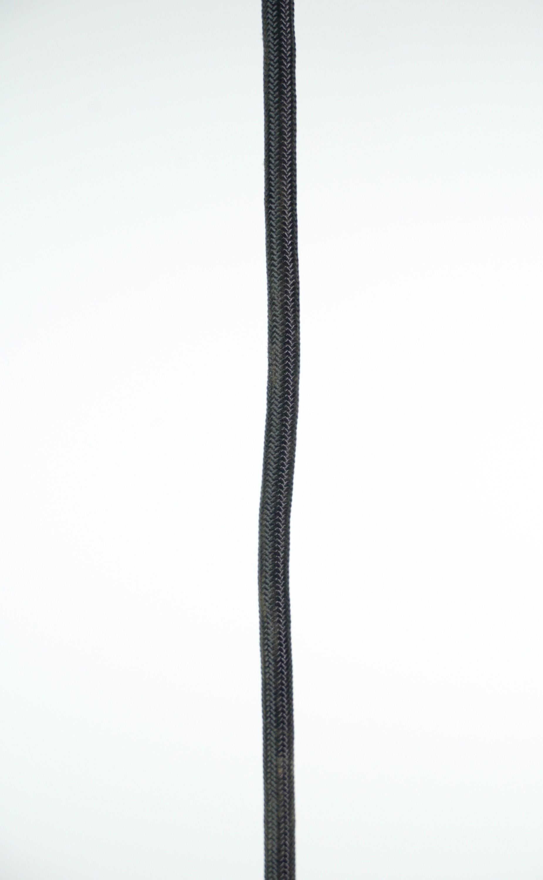Industrial Green Enameled Steel Shade Pendant Light w  Black Cord For Sale 2