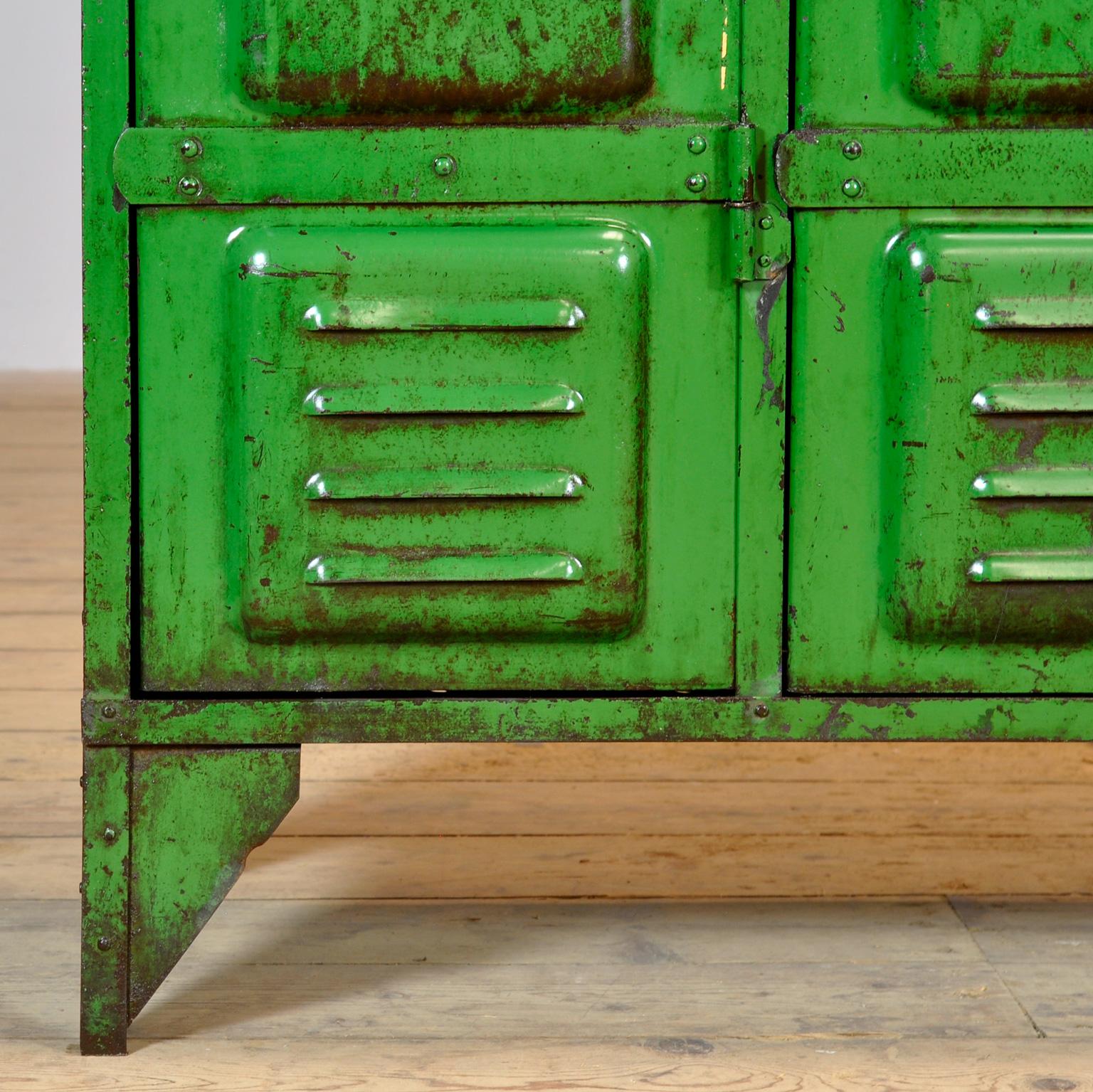 Industrial green locker, 1950s For Sale 4