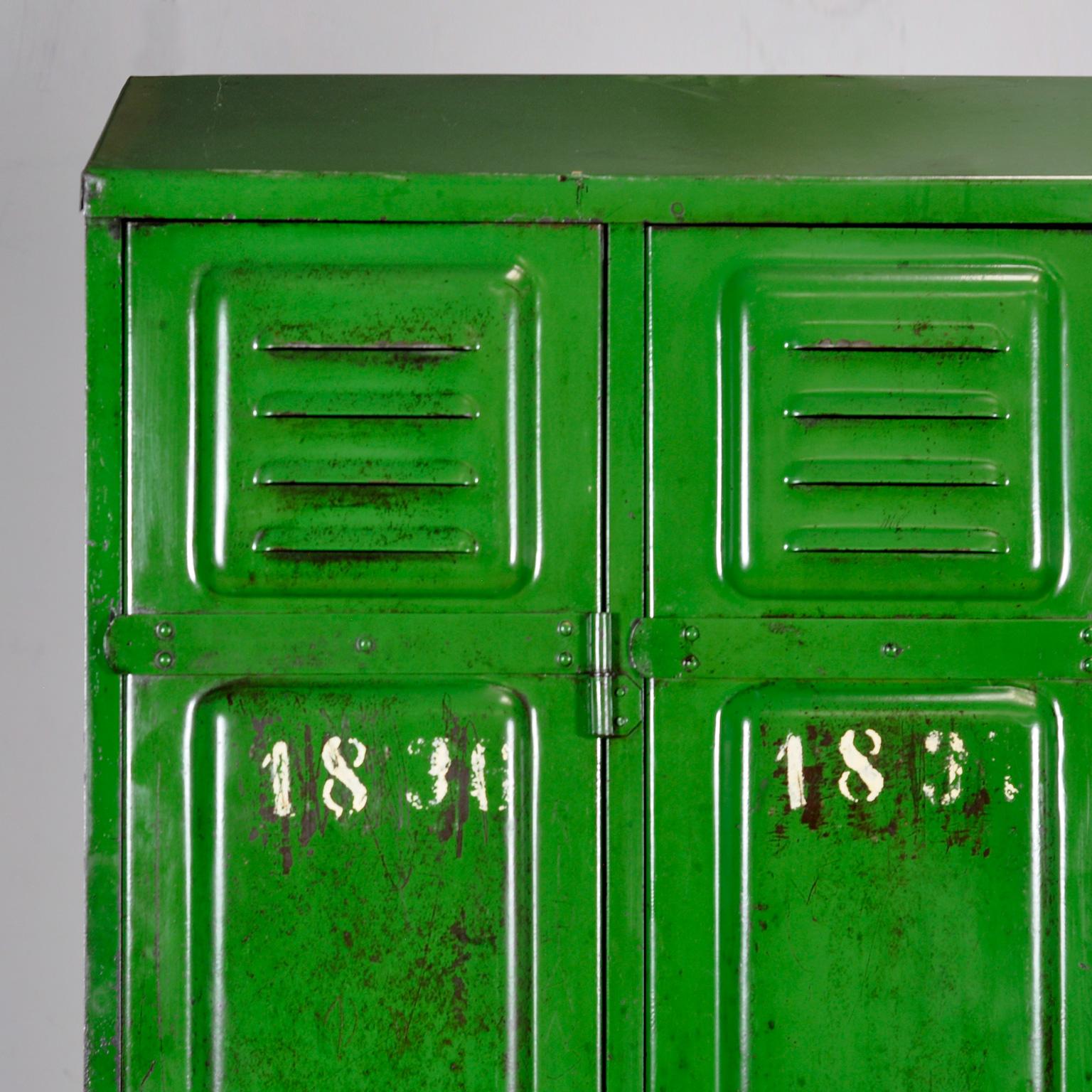 Industrial green locker, 1950s For Sale 5