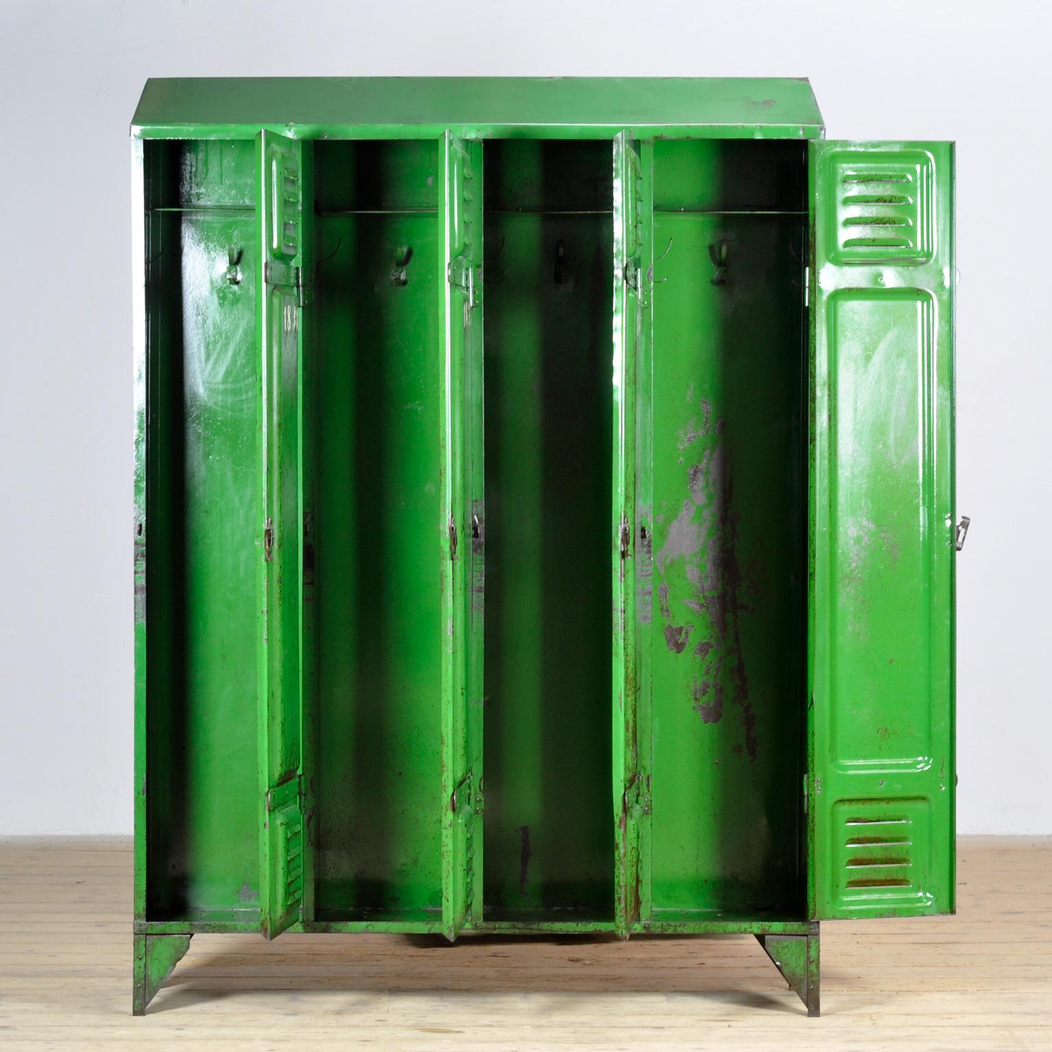 Mid-20th Century Industrial green locker, 1950s For Sale