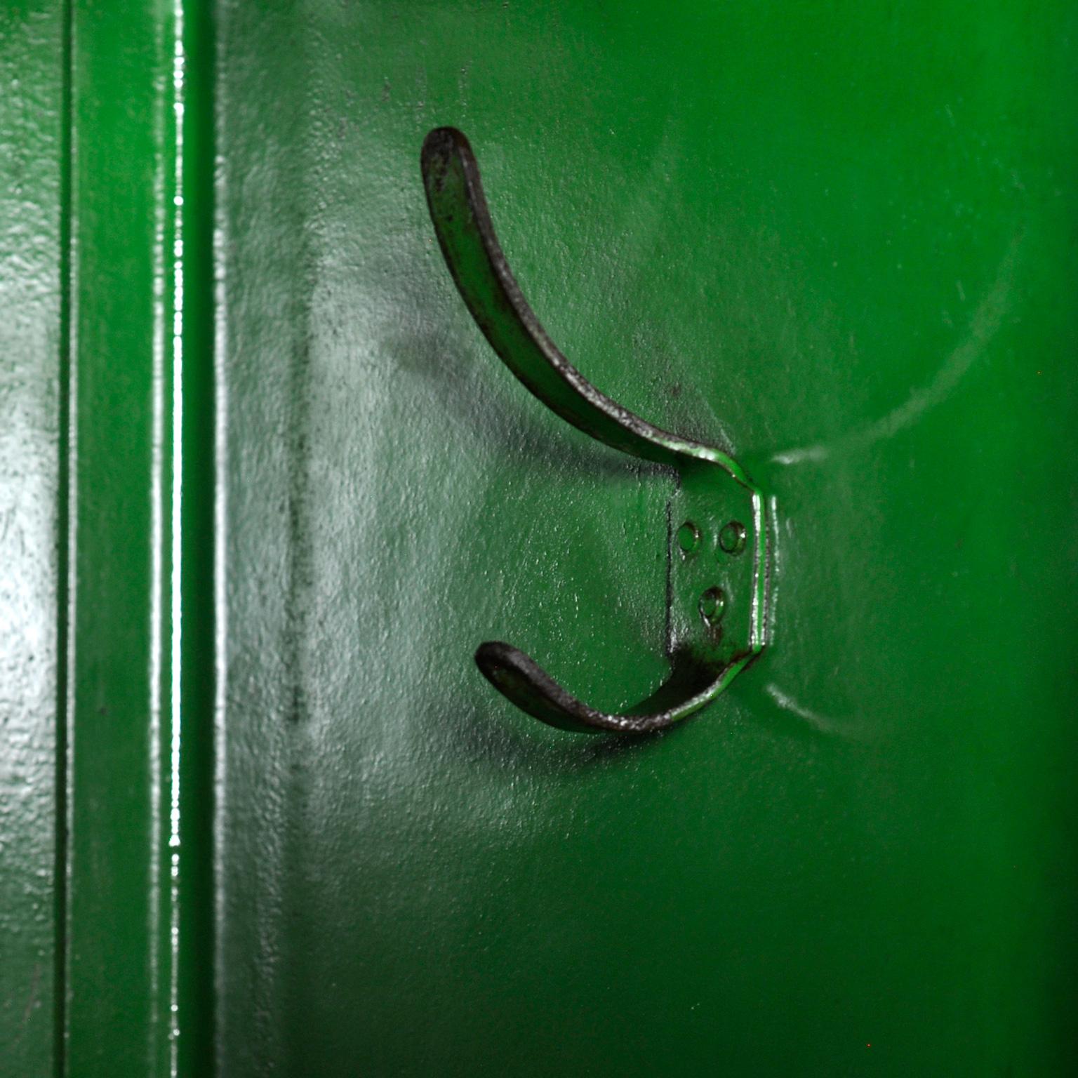 Iron Industrial green locker, 1950s For Sale