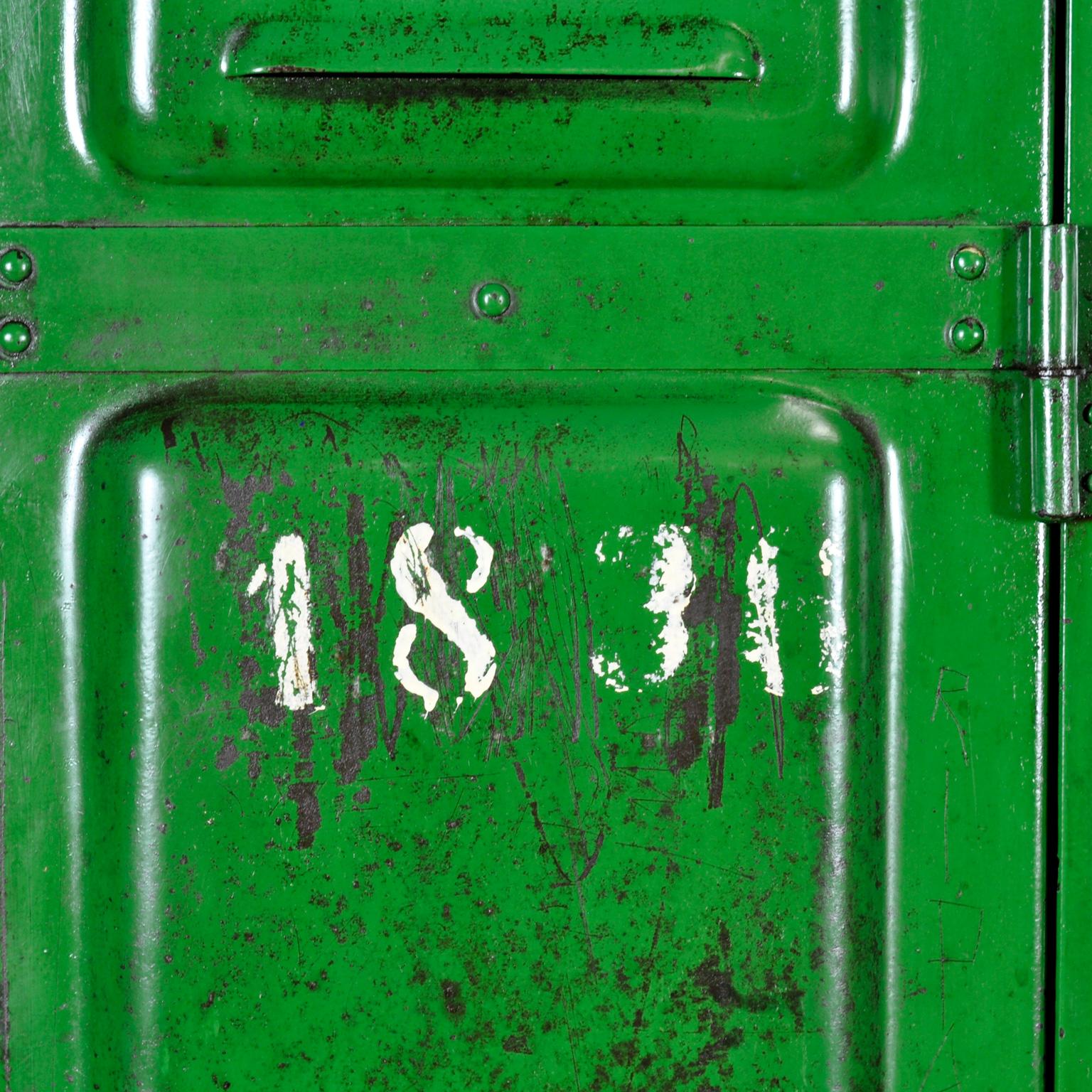 Industrial green locker, 1950s For Sale 2