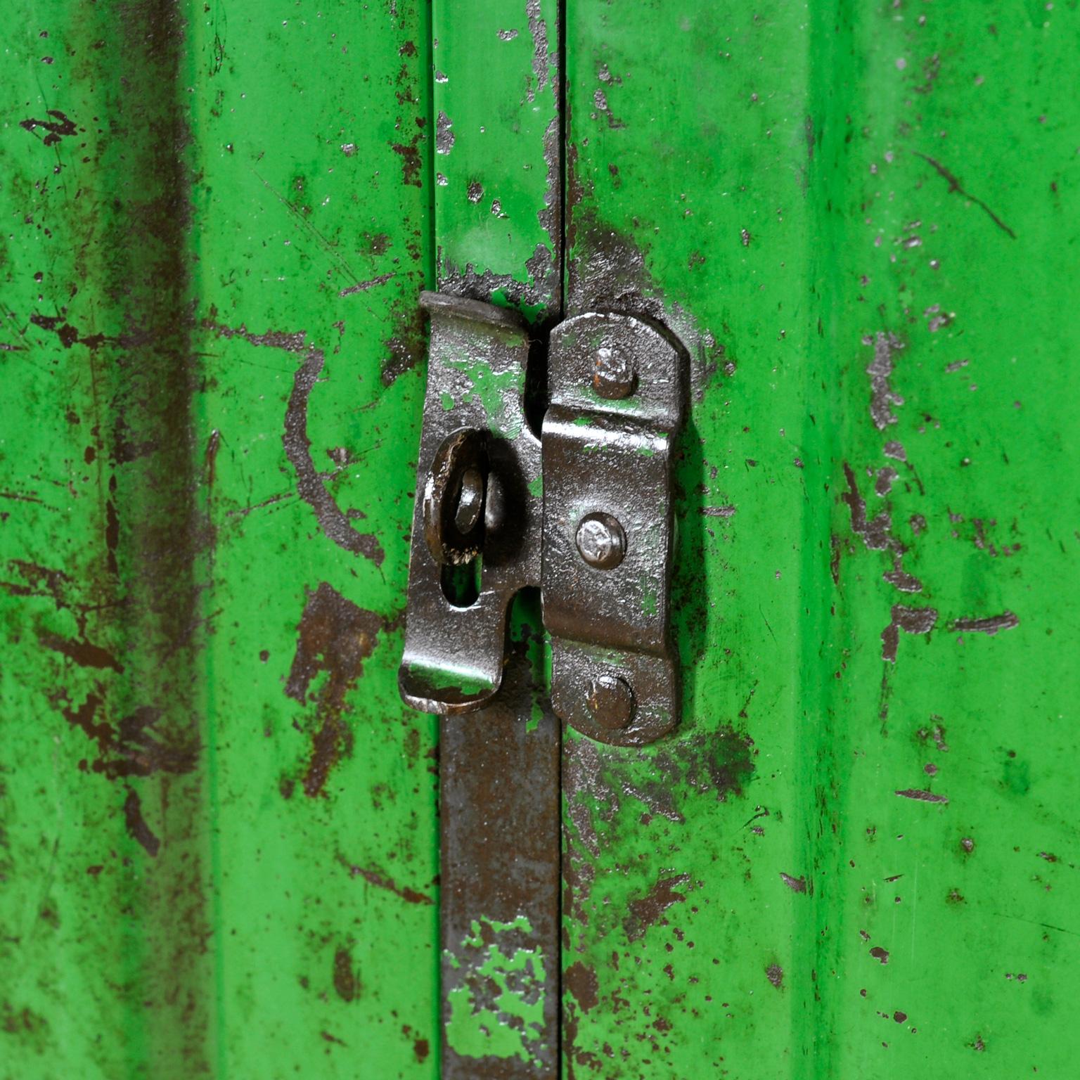 Industrial green locker, 1950s For Sale 3