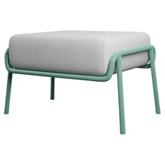 Industrial Green Sea Finish Ottoman DUV Cream fabric handcrafted by Murmurio