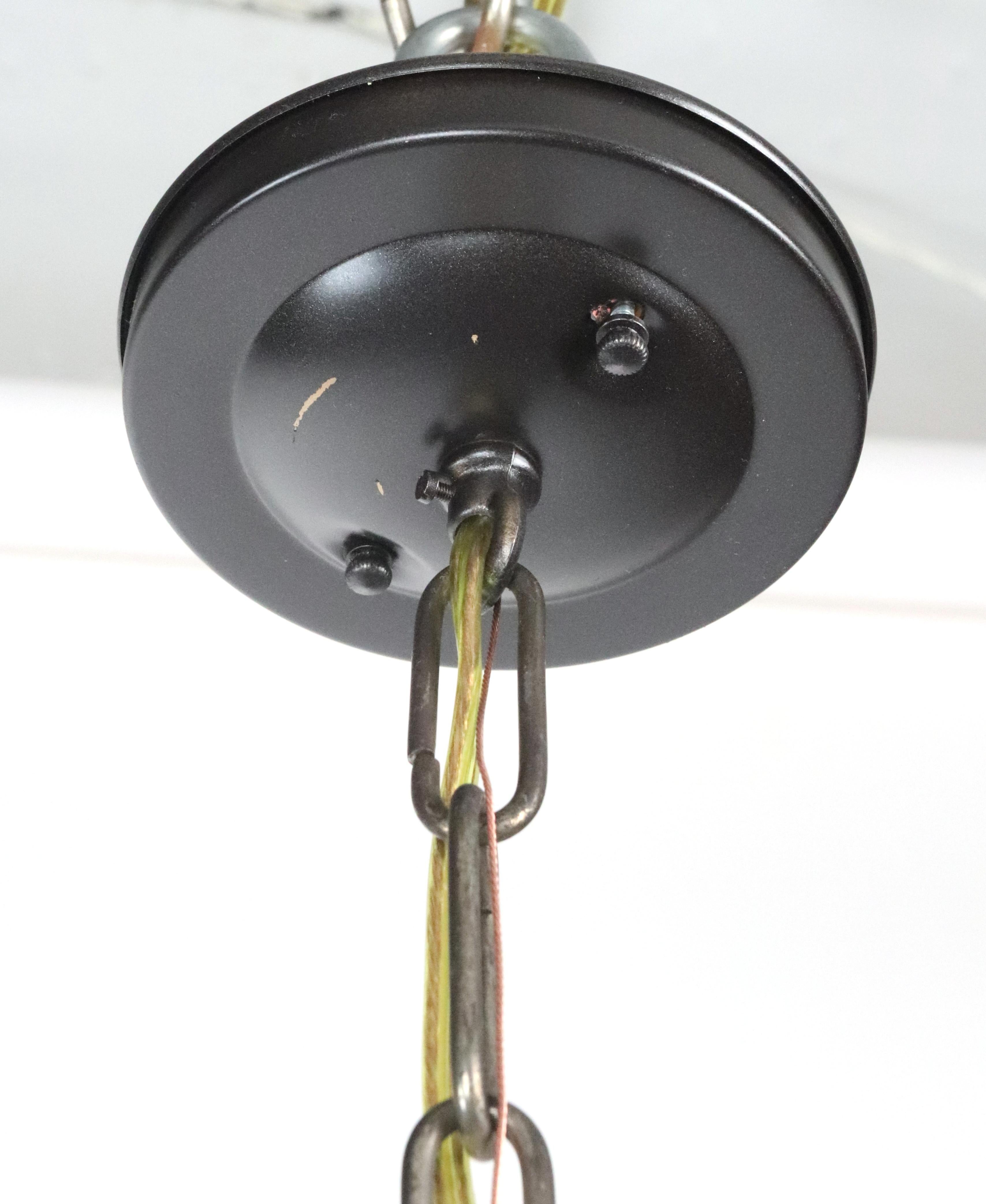 Industrial Green Wavy X-Ray Mercury Glass Pendant Light 10 in. Dia. For Sale 6