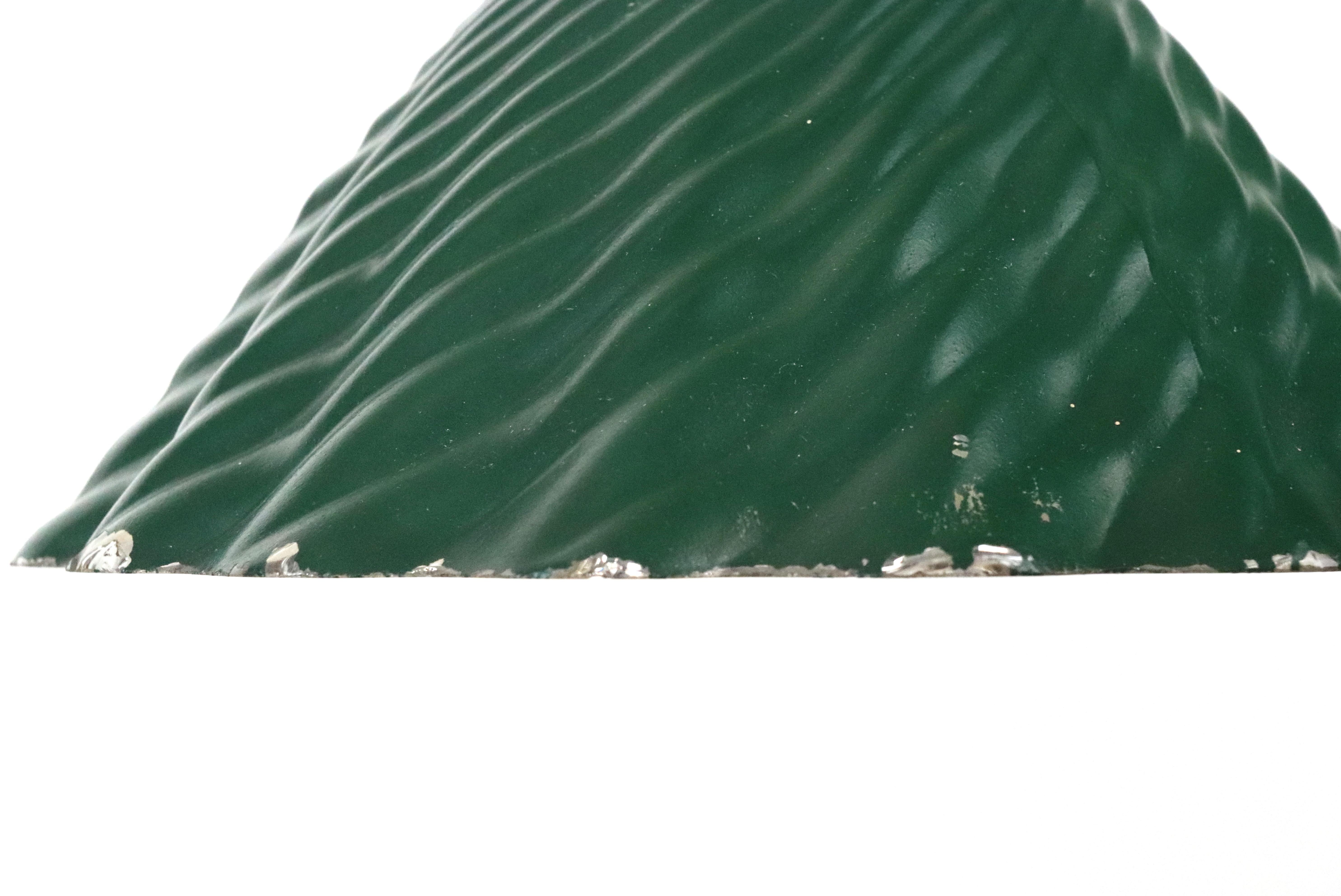 Industrial Green Wavy X-Ray Mercury Glass Pendant Light 10 in. Dia. For Sale 1