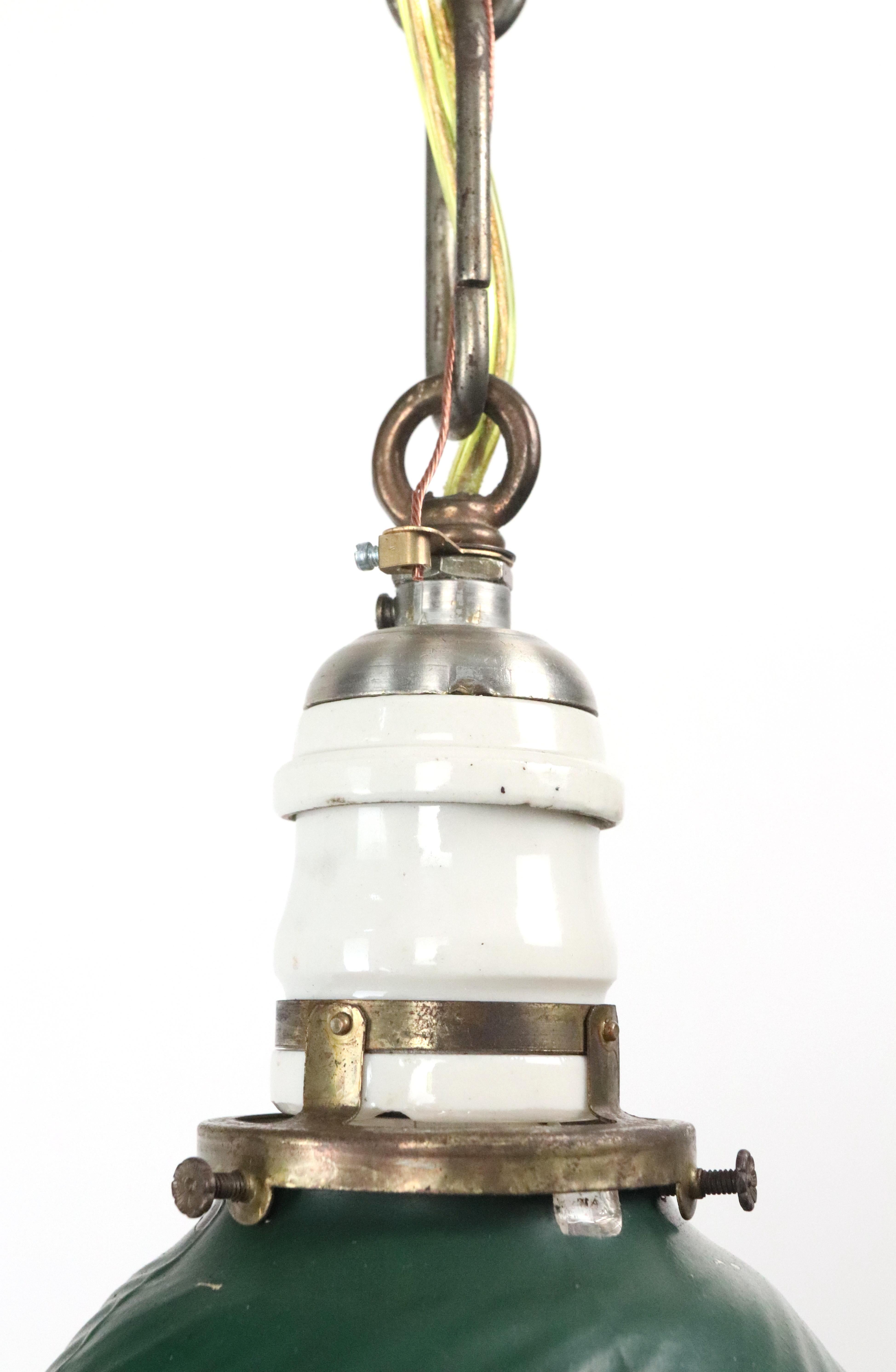Industrial Green Wavy X-Ray Mercury Glass Pendant Light 10 in. Dia. For Sale 3