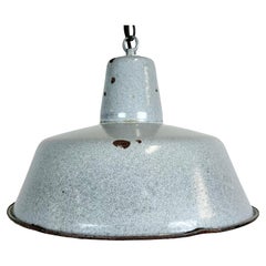 Retro Industrial Grey Enamel Factory Lamp, 1960s