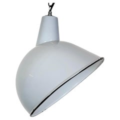 Lámpara colgante industrial de fábrica de esmalte gris, años 60