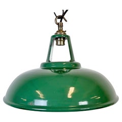 Industrial Green Enamel Factory Pendant Lamp, 1960s