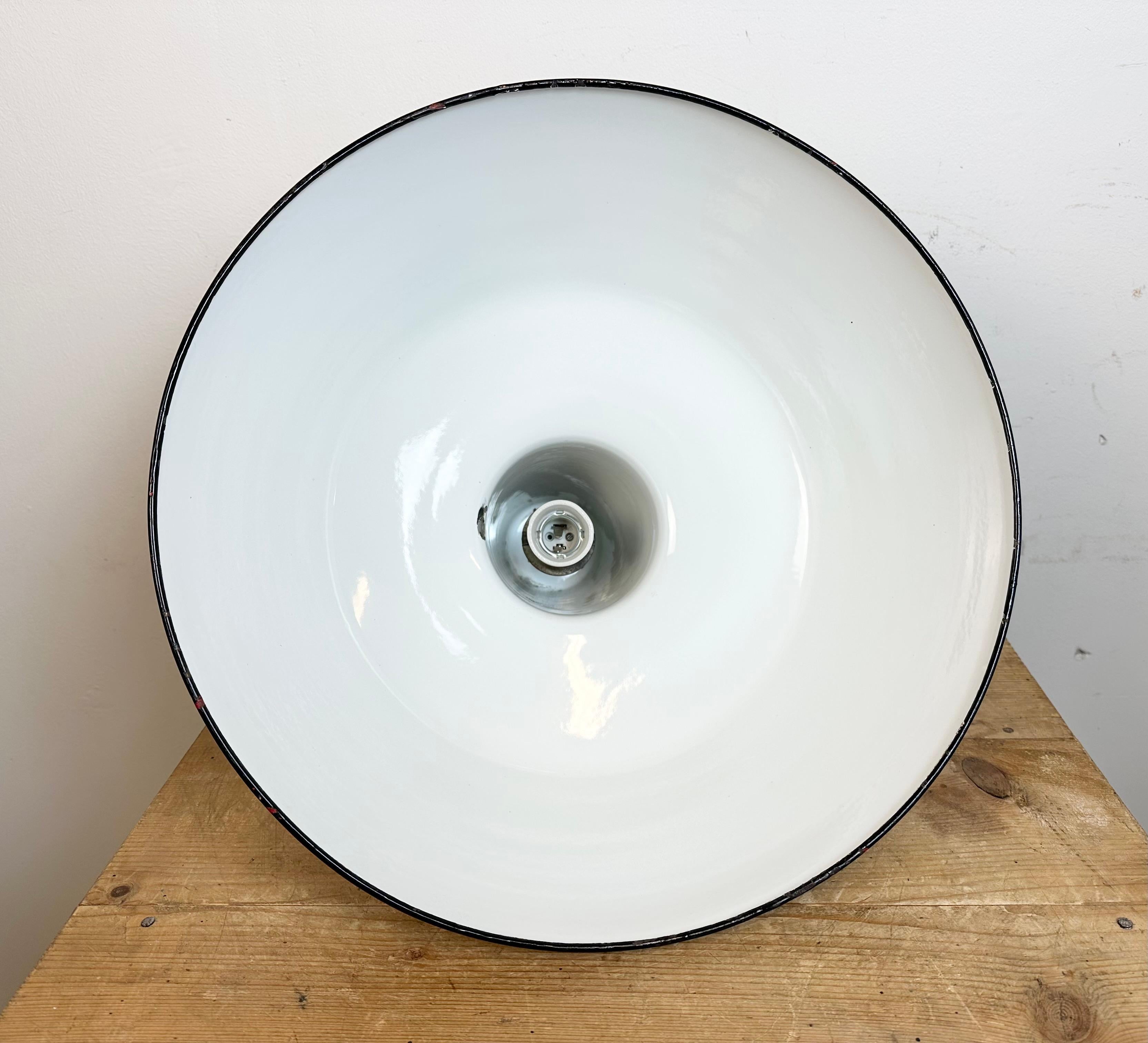 Industrial Grey Enamel Factory Pendant Lamp from Philips, 1960s For Sale 10
