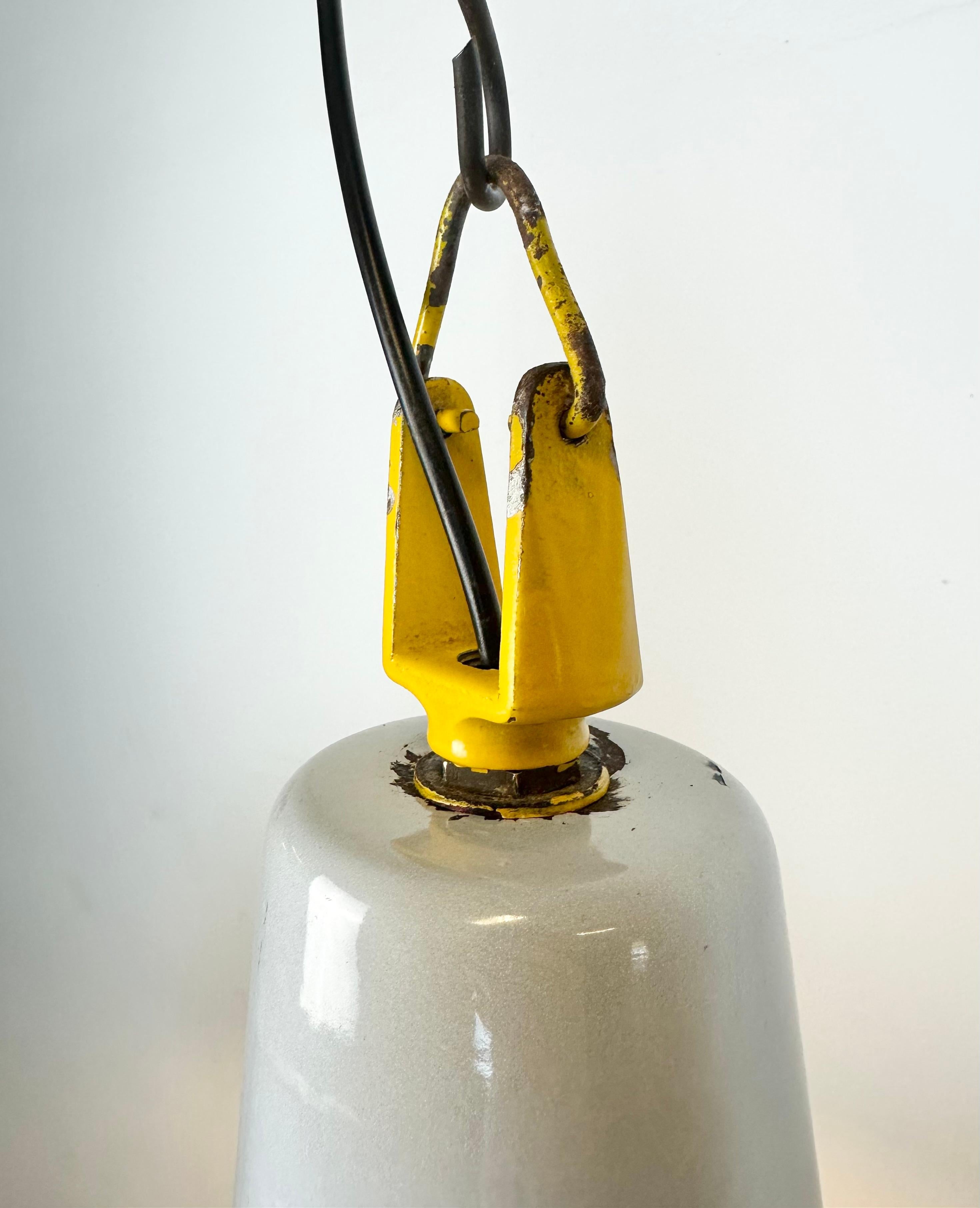 Industrial Grey Enamel Factory Pendant Lamp from Philips, 1960s For Sale 4