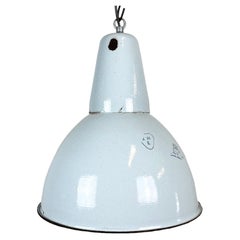 Vintage Industrial Grey Enamel Pendant Lamp, 1960s