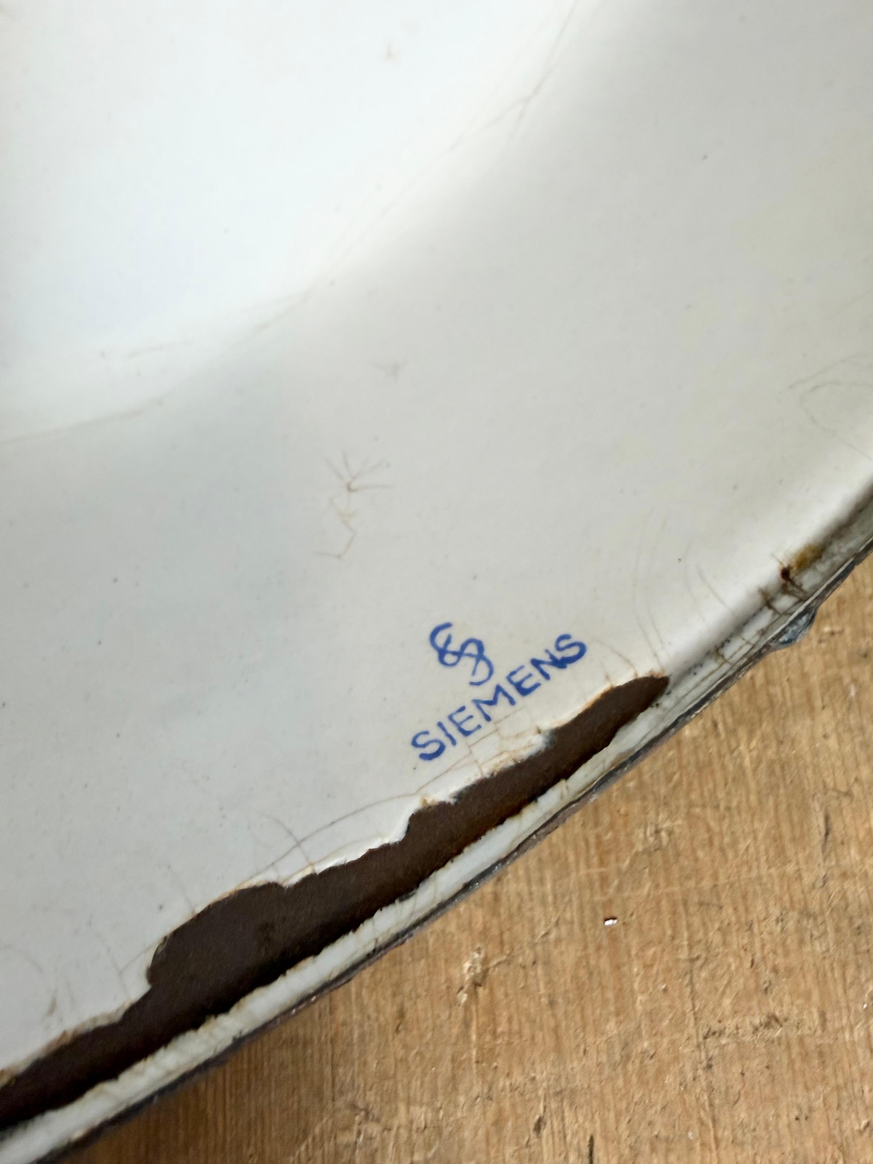 Lampada a sospensione industriale in smalto grigio di Siemens, anni '1930 in vendita 10