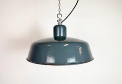 Industrial Grey Enamel Pendant Lamp from Siemens, 1930s