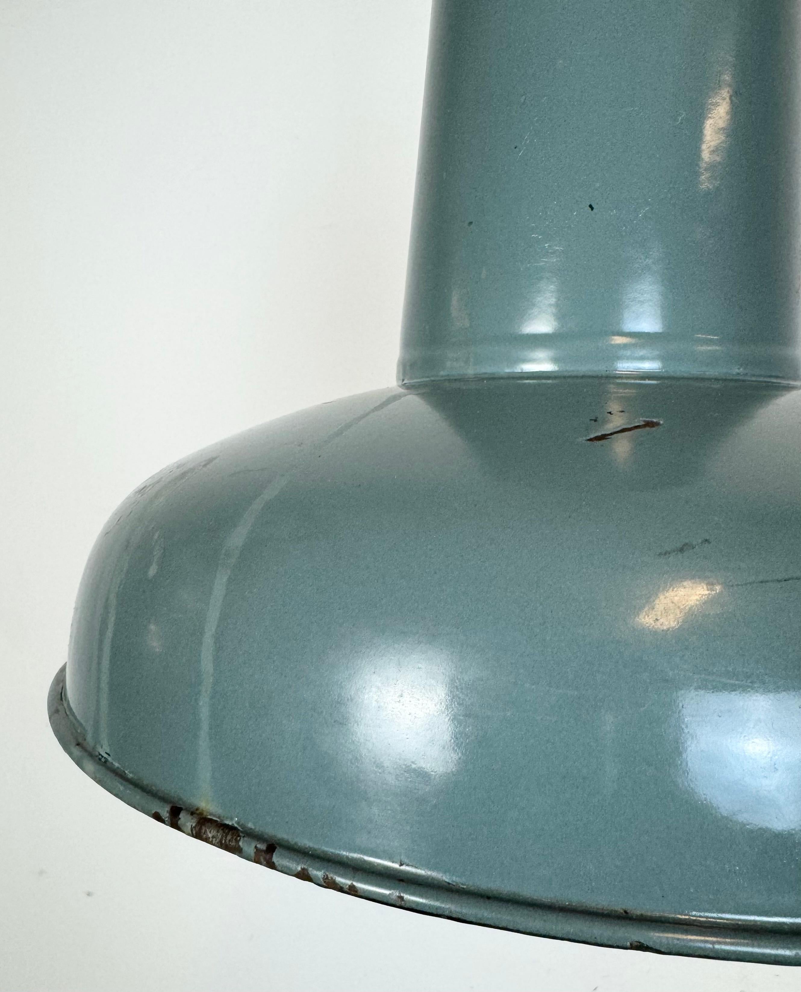 Industrial Grey Enamel Pendant Lamp from Siemens, 1930s For Sale 4