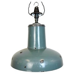 Industrial Grey Enamel Pendant Lamp from Siemens, 1930s