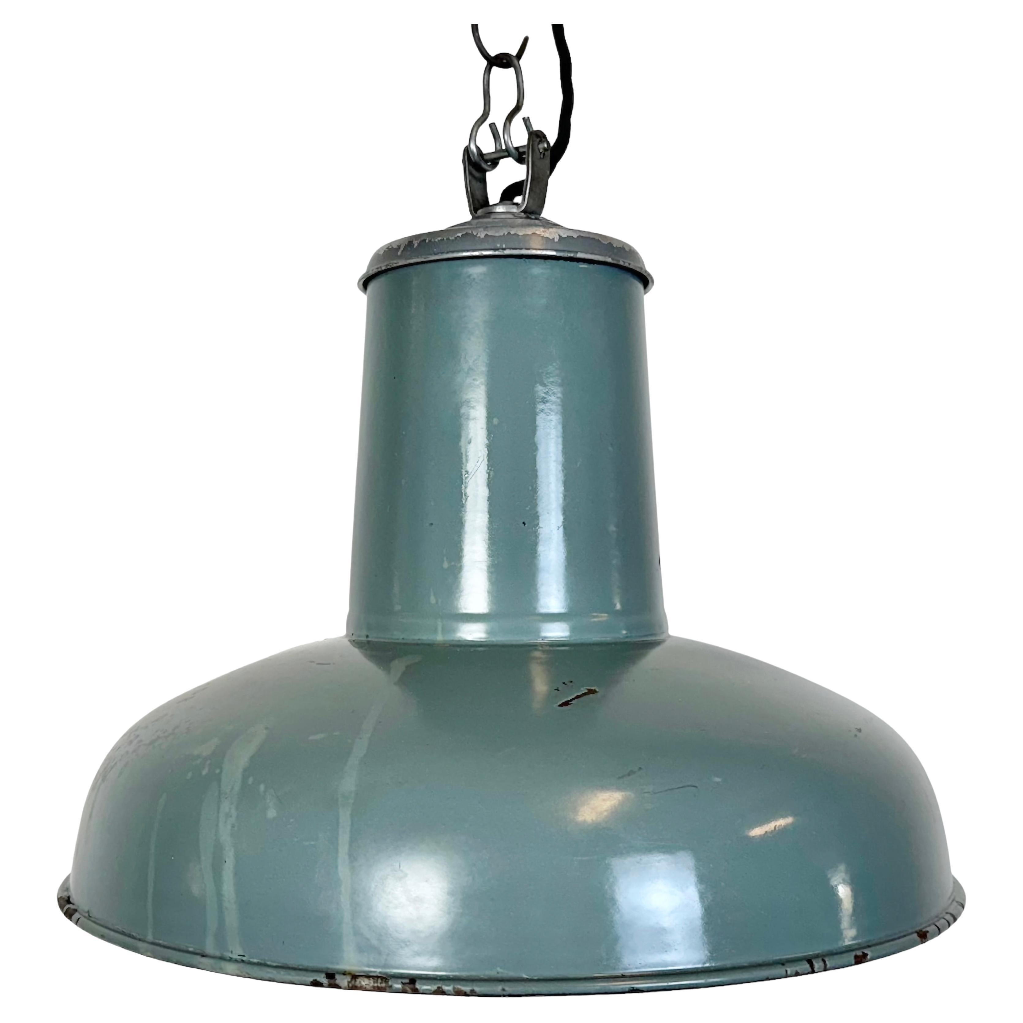 Industrial Grey Enamel Pendant Lamp from Siemens, 1930s For Sale