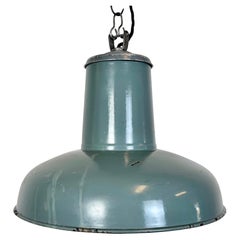 Vintage Industrial Grey Enamel Pendant Lamp from Siemens, 1930s