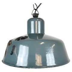 Industrial Grey Enamel Pendant Lamp from Siemens, 1950s