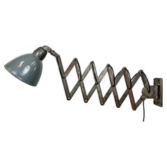 Industrial Grey Enamel Wall Scissor Lamp from Siemens, 1930s