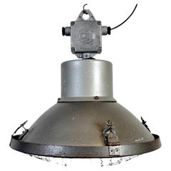 Industrial Grey Hammer Paint Pendant Lamp from Elektrosvit, 1960s