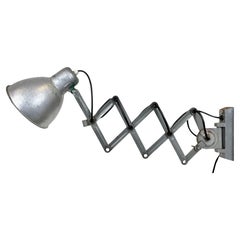 Industrial Grey Scissor Wall Lamp, 1960s