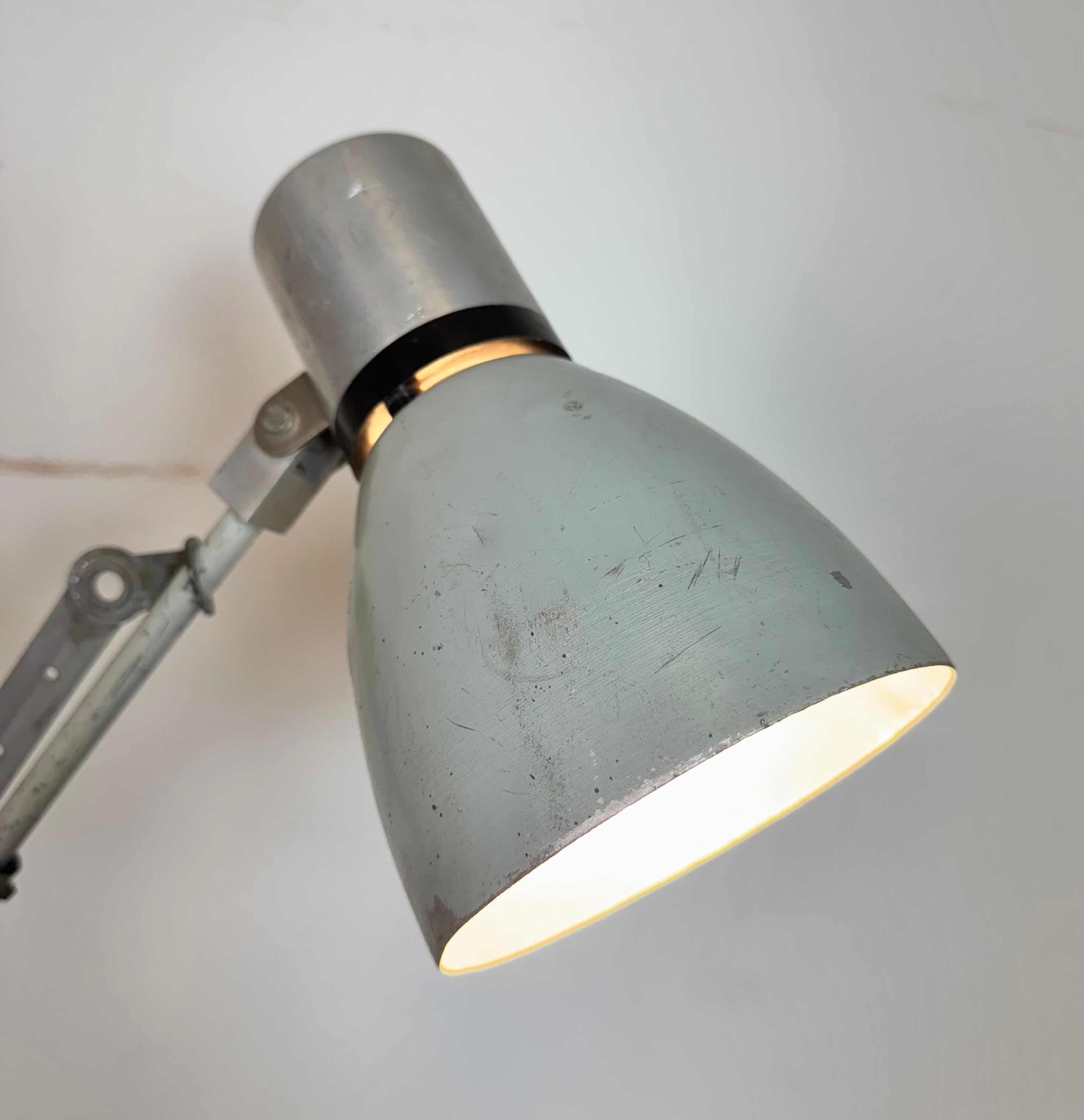 Industrielle graue Schere-Wandleuchte, grau, 1960er-Jahre im Angebot 12
