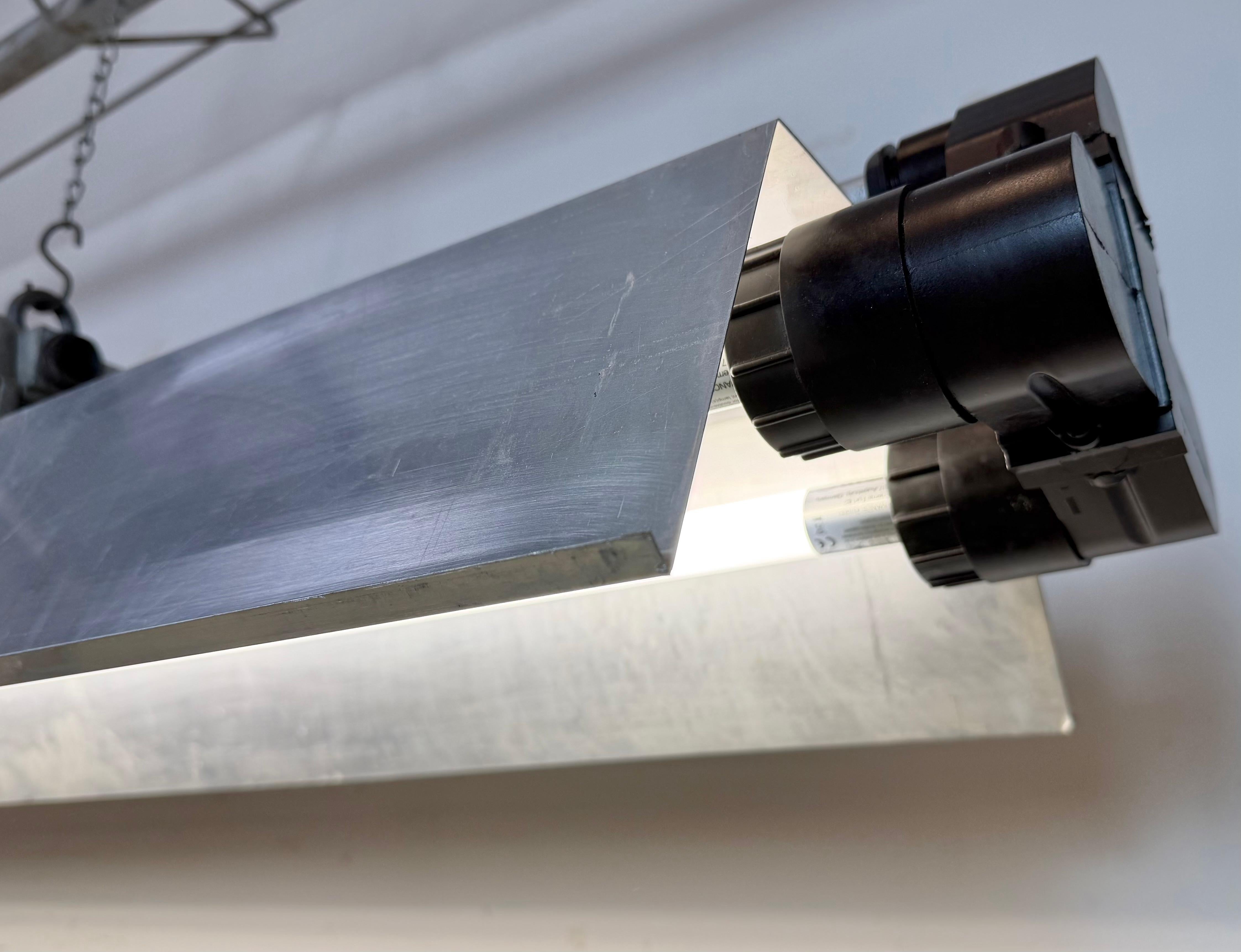 Graue Industrieröhrenleuchte von Elektrosvit, 1970er Jahre im Angebot 5