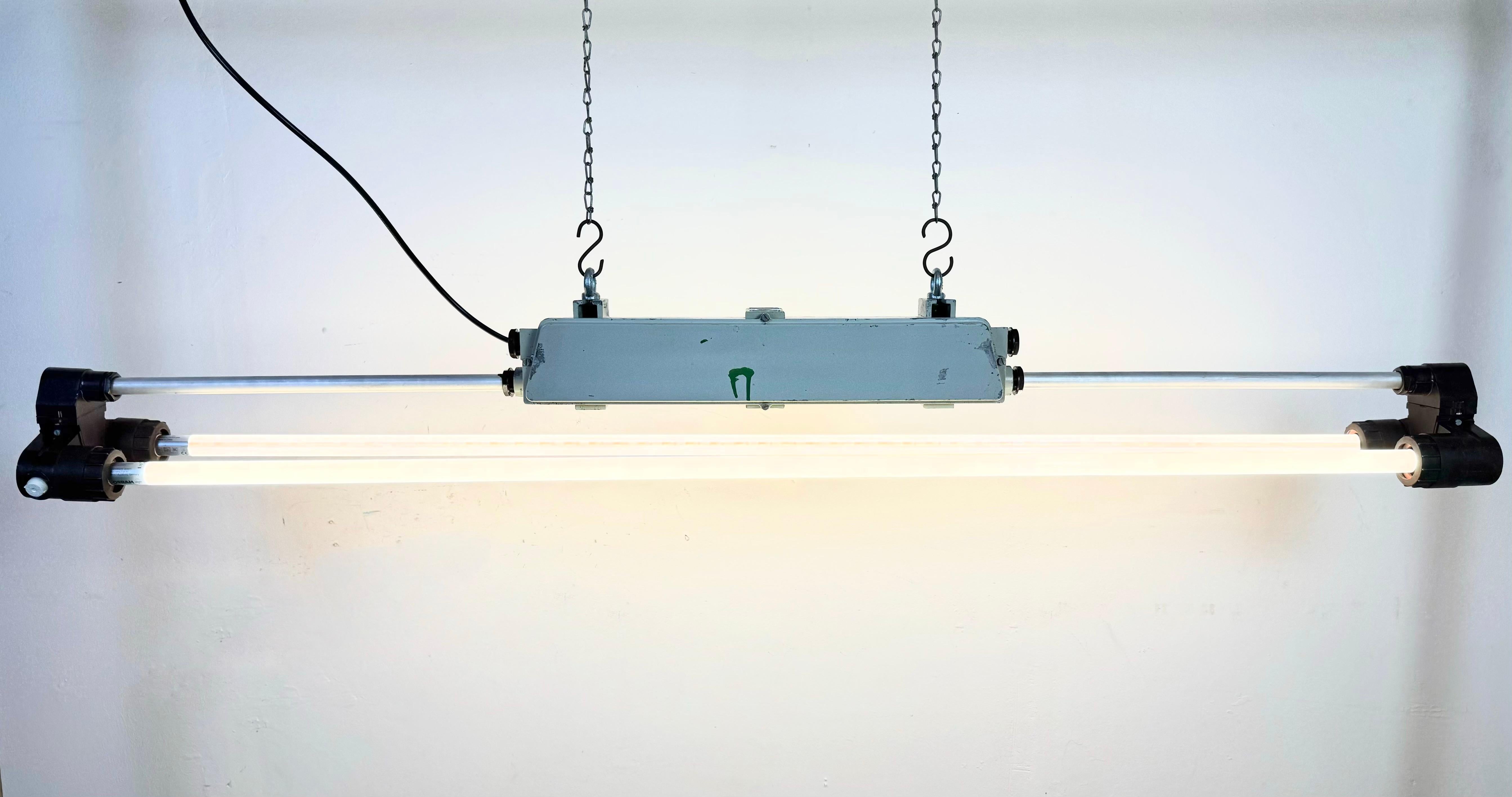 Industrial Grey Tube Light from Elektrosvit,  1970s For Sale 7
